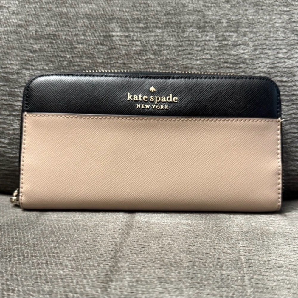 Kate Spade Black and Cream long wallet